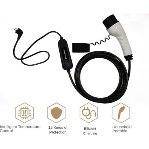 European Standard Electric Vehicle Power Supply Equipment Charging CableCharger Gun 16A Household Portable 5M 10M 15M White