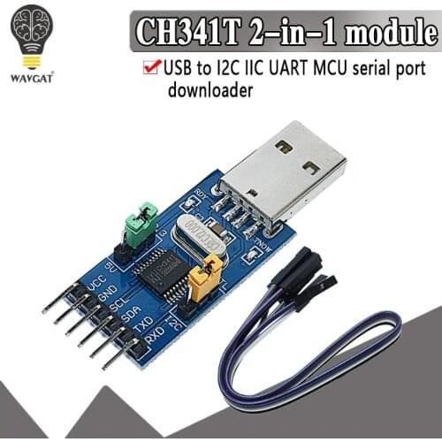 CH341T 2 in 1 module 3.3V 5V USB to I2C IIC UART USB to TTL single-chip serial port downloader