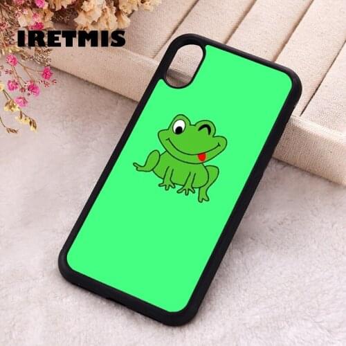 Iretmis 5 5S SE 2020 Phone Cover Cases for iPhone 6 6S 7 8 Plus X Xs Max XR 11 12 MINI Pro Rubber Silicone Green Frog