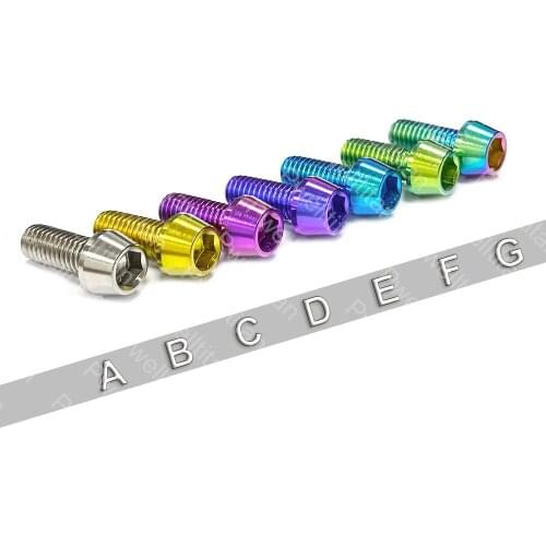 DIN 912 M5 M6 Titanium Bolt Allen Hex Hexagon Socket Tapered Head Cap Screws 2 PCS