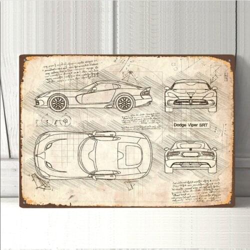 Dodge Viper SRT (2013) Vintage Retro Metal Tin Sign Metal Sign Pin Up Metal Decor Metal Art Wall Sign