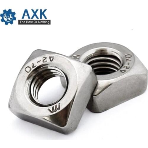 Nut Stainless Steel 7*3mm 5.5*2.4mm 8*3.8mm 100pcs/lot M4 M3 Square Nuts M5 Stainlness A Din557 Electrical 20cm X 5cm (7.87in