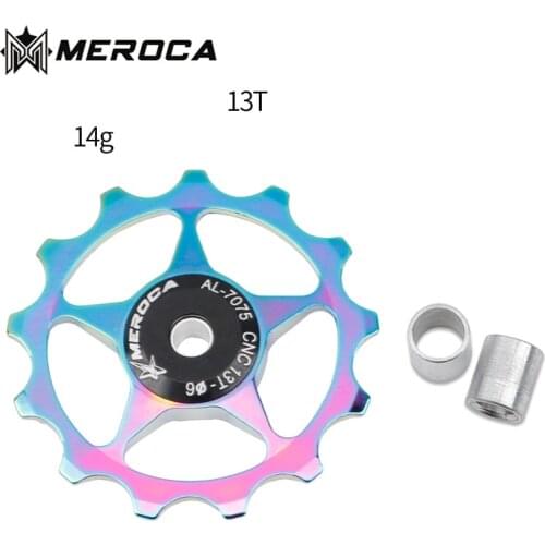 MEROCA MTB Mountain Bike 11T 13T Aluminum Alloy Bicycle Steel Bearing Jockey Wheel Rear Derailleur Guide Pulley
