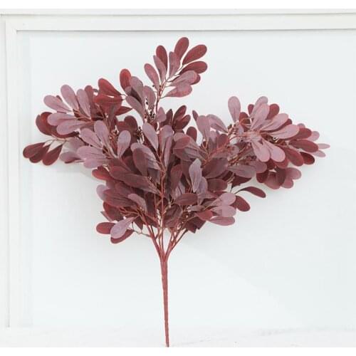 Simulation Green Jujube Leaf Bouquet 9 Fork Fake Flower Red Blue Green Leaf Home Guest Bedroom Wedding Dress Decoration