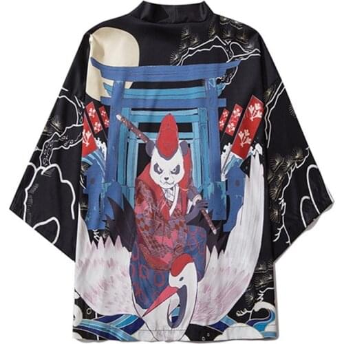 Kimono Men Japanese Kimono Traditional Cardigan Girl Shirts Robe Women Harajuku Fashion Samurai Costume Yukata Haori Obi V2058