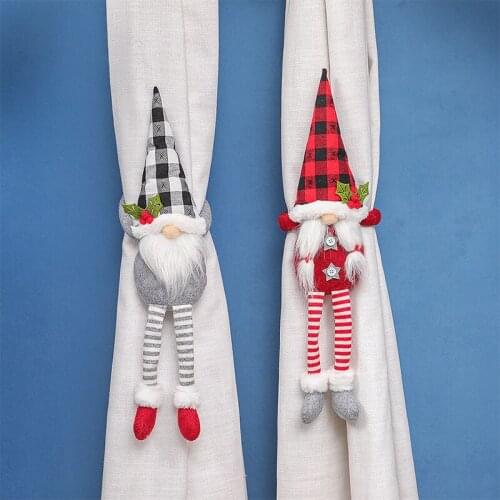 Plaid Hat Leggy Doll Faceless Rudolph Lovely Toy Curtain Pendant Festival Ornament For Christmas New Year
