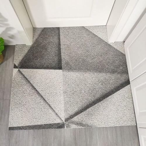 Geometric Door Mat Carpet Living Room Corridor PVC Silk Loop Anti-slip Mat Carpet Custom Can Be Cut Dustproof Entrance Door Mat