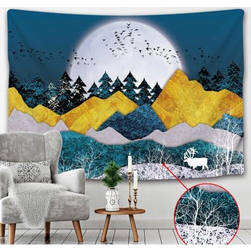 Landscape Landscape Water Painting Psychedelic Scene Home Decor Tapestry Bohemian Decoration Hippie Sheets Sofa Blanket