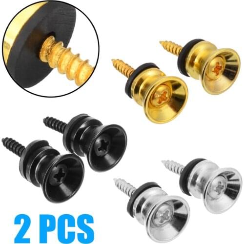 2Pcs Alloy Metal Guitar Strap Locks Pin Button Button Metal End Pin with Screw For Ukulele Electric Guitar Bass Accessory
