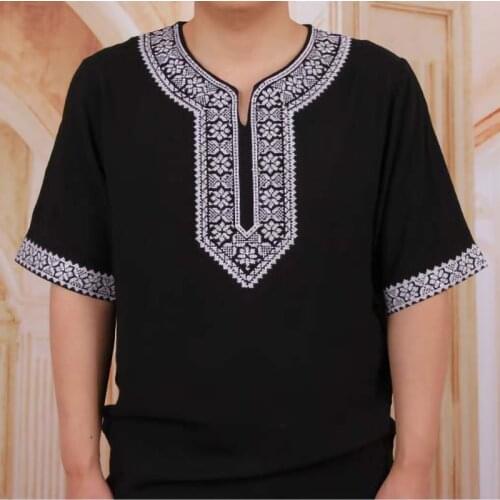 Lehenga Muslim T-shirt Cotton African Nigeria men Clothes print Ankara lehenga Tops