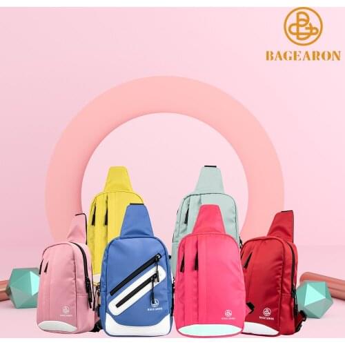Bagearon Chest Bag Women for iPad Mini Water Repellent Short Trip Messengers Crossbody Shoulder Bag Packs Anti Theft Travel Bag