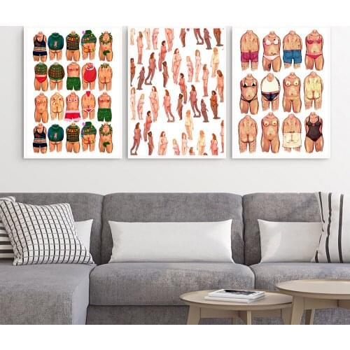 Bathroom Boobs Nice Butt Girl Dudes Naked Wall Art Canvas Painting Nordic Posters and Prints Wall Pictures for Living Home Decor
