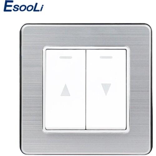 Esooli Curtain Switch Wall Switch For Electric Curtain Lifting Equipment Stainless Steel Panel