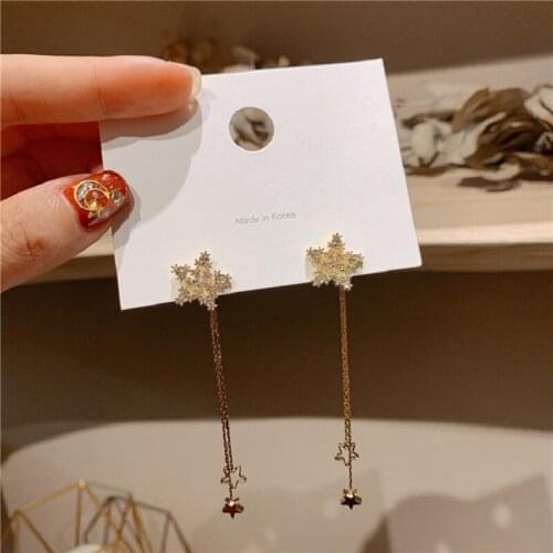 ZDMXJL 2021 New Arrive Trend Womens Earrings Fine Star Long Tassels Earrings For Women Girl Party Jewelry Gifts Drop-shipping