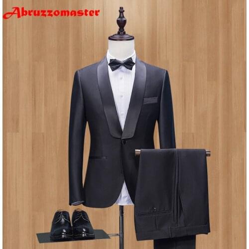 New Men Suit Tuxedo Wedding Suit For Man Ternos Masculino Slim Fit Mens Suits Prom Groom Party Male Dress Suit (Jacket+Pant)