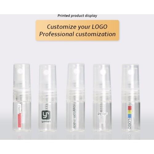 Wholesale 2 3 5ML Portable Transparent Glass Perfume Bottle With Spray&Empty Parfum Vial With For Travel Free Custom Print LOGO