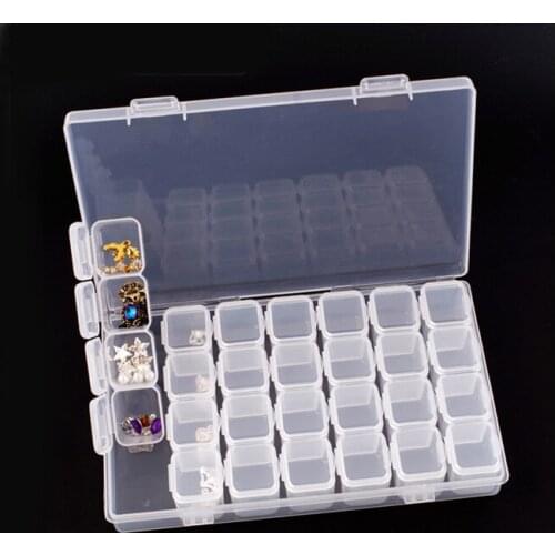 28 Slots Diamond Painting accessories Tools Nail Art Storage Box Plastic Transparent Display Case Organizer Holder For Jewelry