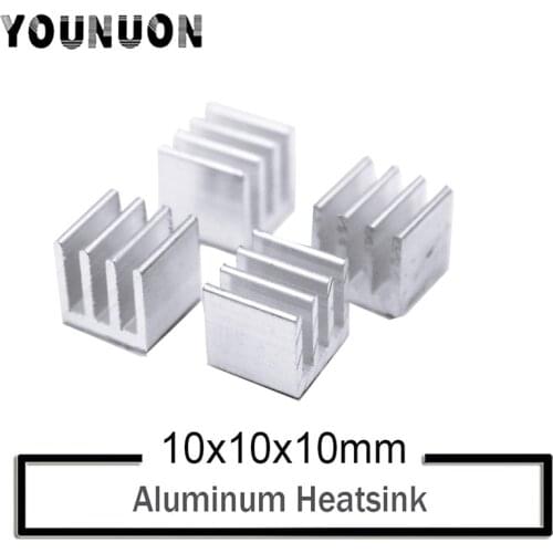10Pcs YOUNUON Silver 10x10x10mm Aluminum Heat Sink Radiator Heatsink,Electronic Chip Cooling Radiator Cooler for IC MOSFET SCR