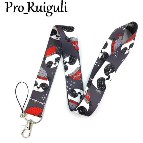 Christmas Snowman Panda Keychain Lanyards Id Badge Holder ID Card Pass Gym Mobile Phone Badge Holder Key Strap webbings ribbons
