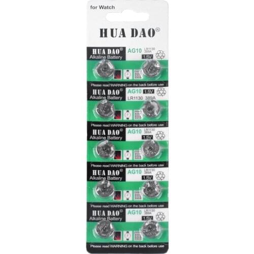 YCDC 10pcs 1.55v AG10 LR1130 389 SR1130 Button Batteries 189 LR54 Cell Coin Alkaline Battery SR54 389 189 For Watch Computers