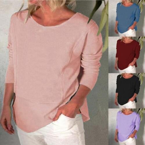 Skin-friendly Casual All Match Female Shirt Spring Top Loose Hem for Work