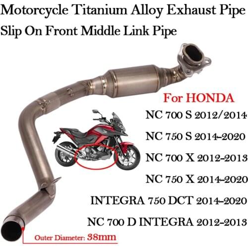 Slip On Motorcycle Exhaust Modified Titanium Alloy Escape Tube For Honda NC700 NC750 X S D INTEGRA750 DCT Front Middle Link Pipe