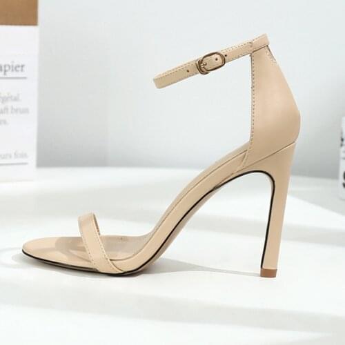 2021 Women 10 8 6cm High Heels Sandals Lady Fetish Stripper Plus Size 33-43 Strappy Shoes Stripper Stiletto Low Heels Nude Pumps