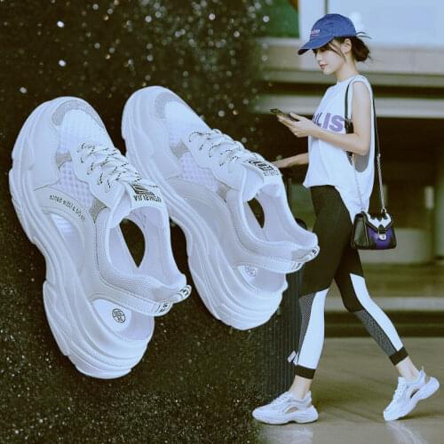 Fashion mesh breathable womens daddy shoes summer hot sale light minimalist hollow sports sandals large size 35-40