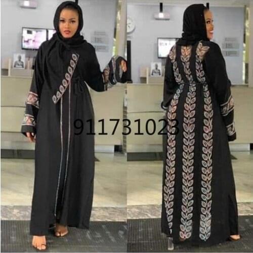 Abayas For Women Elegant Hijab Dress Dubai Turkey Muslim Hijab Dress Caftan Marocain Shiny Stones Kimono Islamic Clothing