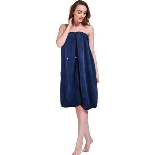 Sinland Microfiber Womens Spa Wrap Towel Bath Towels For Adults with Snap Closure 71cmx137cm white