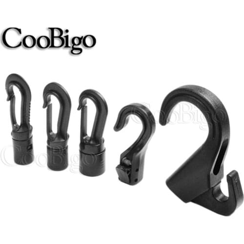 10pcs Plastic Snap Hook Buckle Bungee Shock Tie Cord Ends Lock For Outdoor Camp Clothesline Elastic Rope Hook Accessories