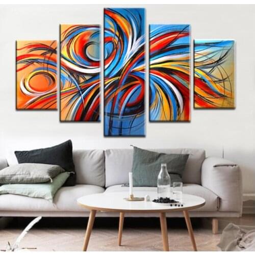 100%Hand painted Oil Painting 5pcs set Abstract art on Canvas For Living Room Home Decoration
