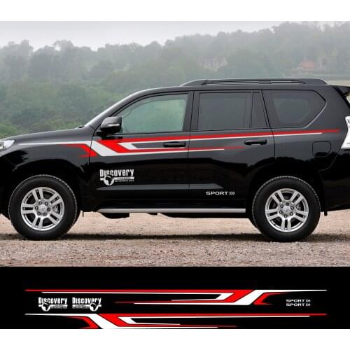 2PCS Sport Car Door Waist Lines Stripes Vinyl Decal For Toyota Prado Land Cruiser Auto Body Door Side Decor Stickers Accessories