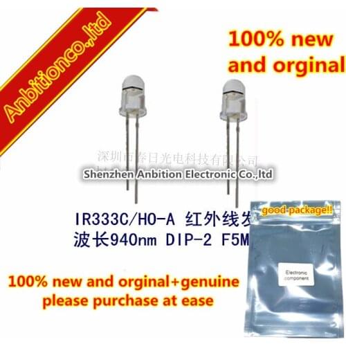 20pcs 100% new and orginal IR333C/HO-A Large Angle Infrared Transmitter F5MM Transmitter DIP2 Transparent Optical Trans in stock