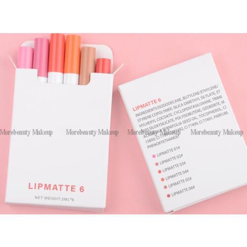 Customize Logo Cigarette Lip Gloss Set Moisturizing Lips Makeup Matte Velvet Waterproof Non-stick Cup Lipstick Christmas Gift