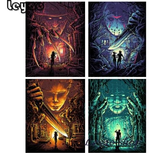 5d Diy Diamond Painting Full Square Cross Stitch Horror Monster Diamond Embroidery Mosaic Sale Movie Characters Gift Bead Kits