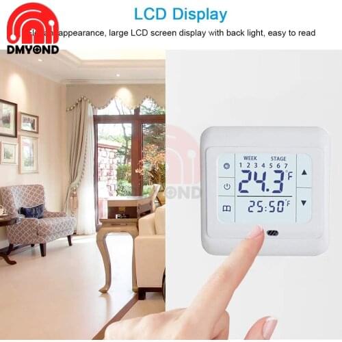 AC 220V LCD Touch Screen Smart Thermostat Electric Floor Heating Thermostat Smart Temperature Controller for Home Heating System