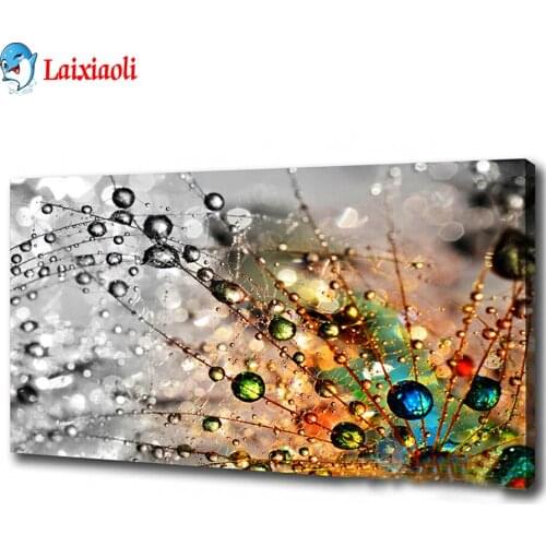 New Plants Dandelion seed Full Diamond Painting Nordic Water Drop Flower Mosaic Bead Embroidery Modern Living Room Decoration