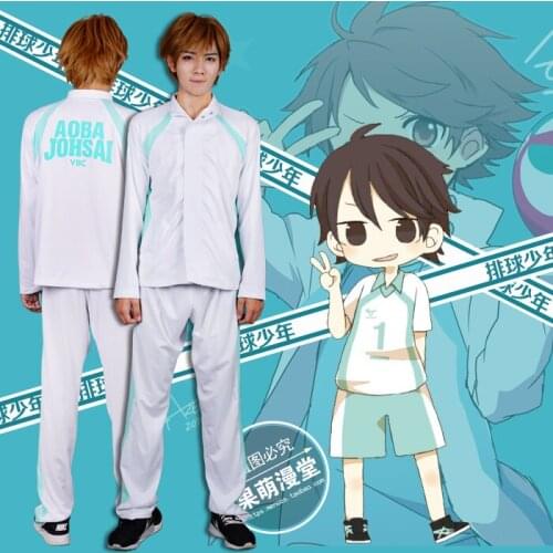 Anime haikyuu cosplay Oikawa Tooru Aoba Johsai high school Halloween cartoon Unisex Sportswear set cosplay costume top+pants