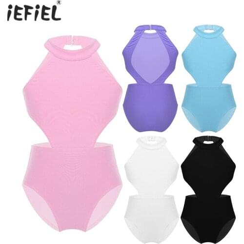 Ballerina Ballet Dress Dancewear Gymnastics Ballet Leotards for Girls Jumpsuits Sleeveless Halter Neck Backless Dance Costume