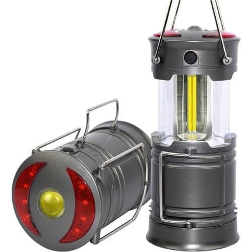COB LED Mini Portable Lighting Lantern Camping Tent Lamp Torch Outdoor Camping Light Waterproof Flashlight Powered By 3*AA