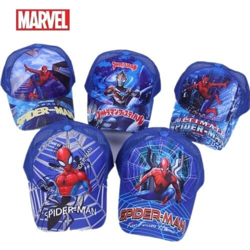 Disney Mouse Mickey Marvel Frozen Kids Hat Boy Girl Travel Caps Mickey Minnie Spiderman Anime Baby Caps Figure Gift Toys 2-8Y