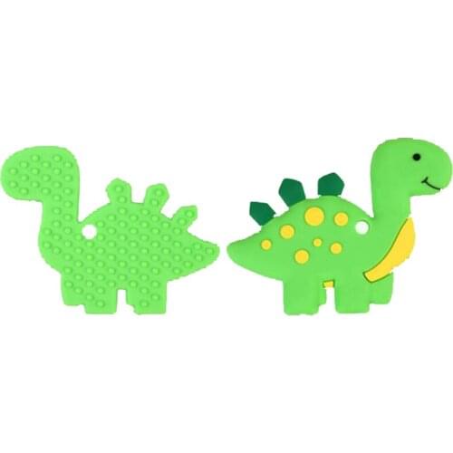 Baby Dinosaur Teether BPA free Safety Silicone Teething Toy Toddler Chewable Teether DIY Chew Pendant Necklace Nursing Gifts