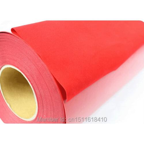DIY surface have fur logo or number CDF-03 red color flock heat transfer vinyl for T shirts free shipping 50X100CM SIZE /LOT