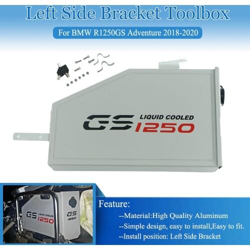 For BMW R1250GS Adventure R 1250 GS R1250 LC ADV 2018-2021 Motorcycle Toolbox Aluminum 5 Liters Left Side Bracket Decorative Box