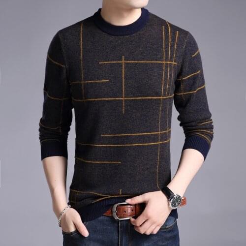 Man Leisure Jersey Jumper Autumn Casual Slim Stripes Sweater Long Sleeve Male Sweater Knit Clothes Long Sleeved
