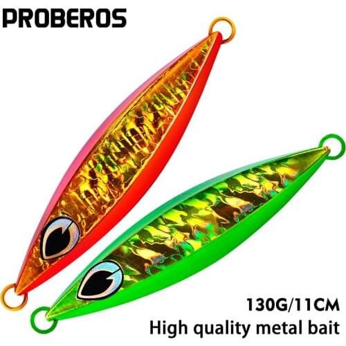 PROBEROS Jigging Lead Fish 130G/11CM Metal Jig Fishing Lures Paillette Knife Wobbler Artificial Hard Baits