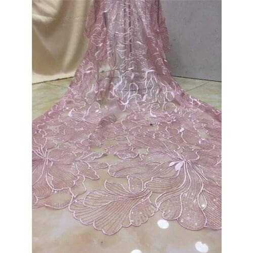 Good selling YG-604 french net lace fabric pretty Tulle net lace fabric for wedding dress with beautiful big flower