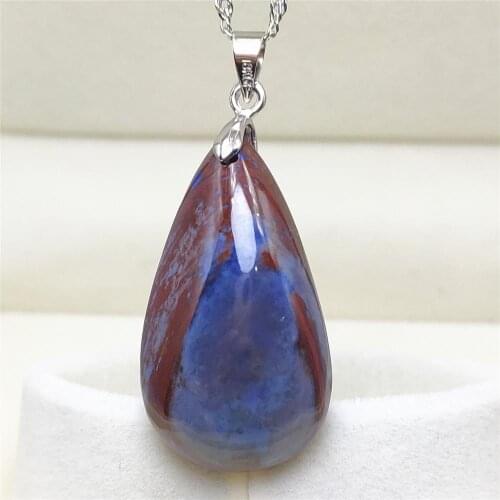 From South Africa Natural Blue Sugilite Pendant 32x18x9mm Water Drop Women Men Reiki Stone Necklace Healing AAAAA