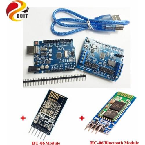 DOIT WiFi/Blutooth Robotic Controller Kit Servo Motor Driver Board DT-06 Serial WiFi HC-06 Bluetooth Module for Arduino